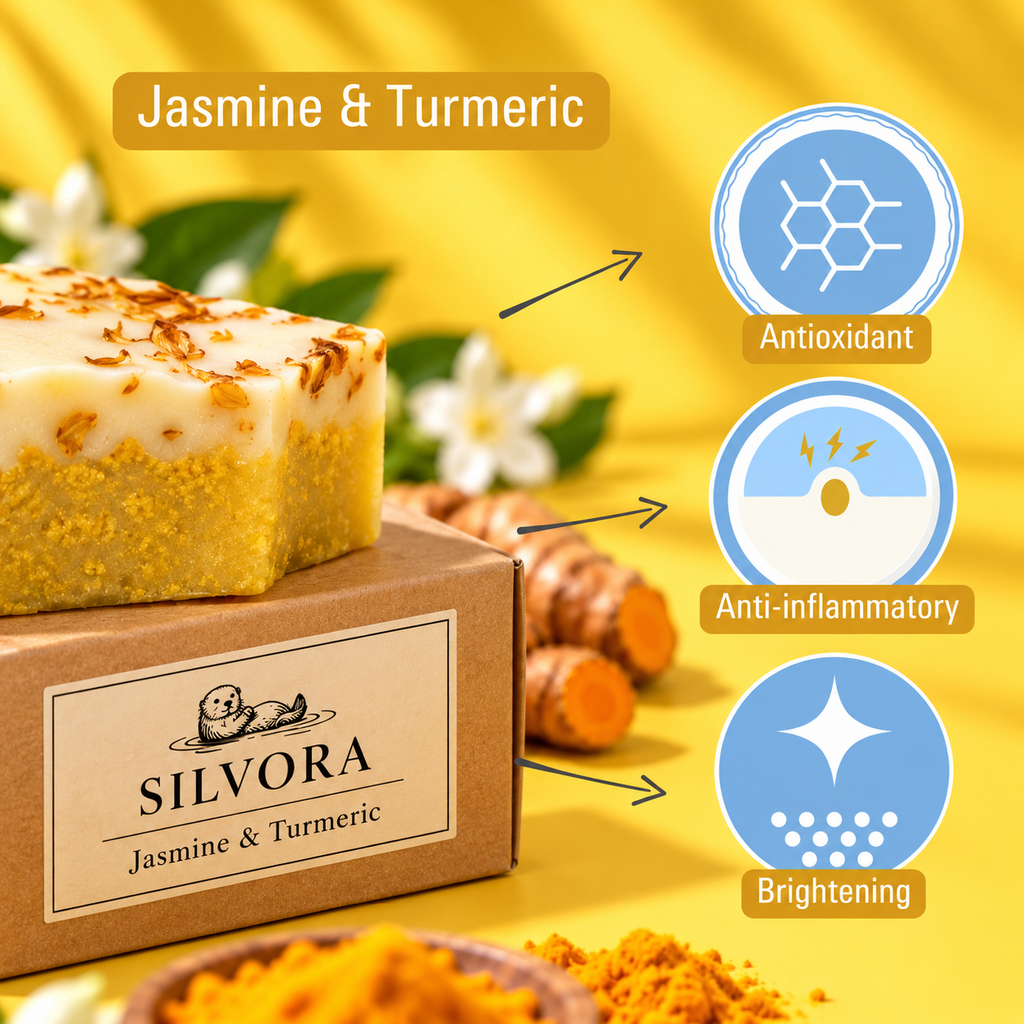 SILVORA jasmine turmeric natural bar soap