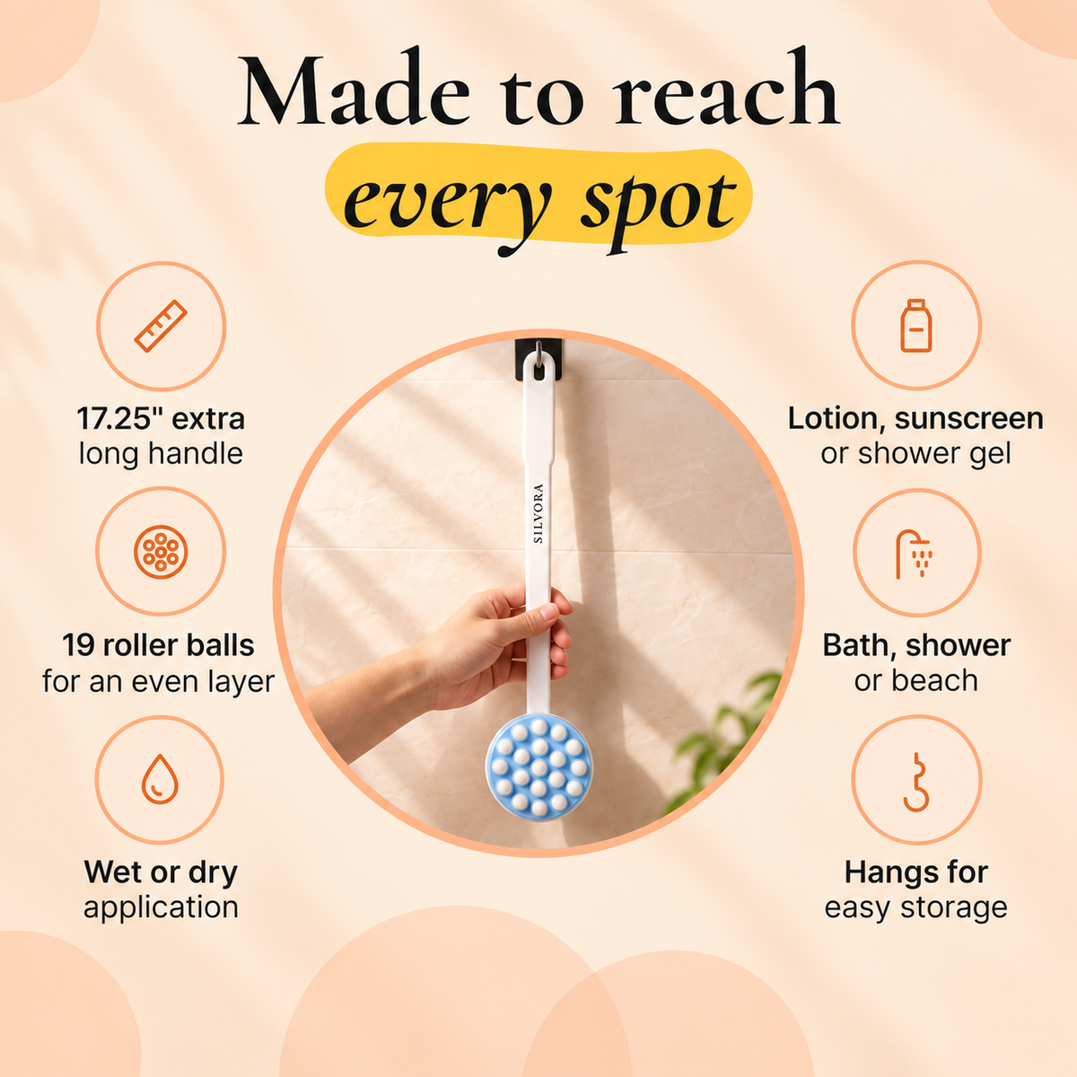 SILVORA back lotion applicator