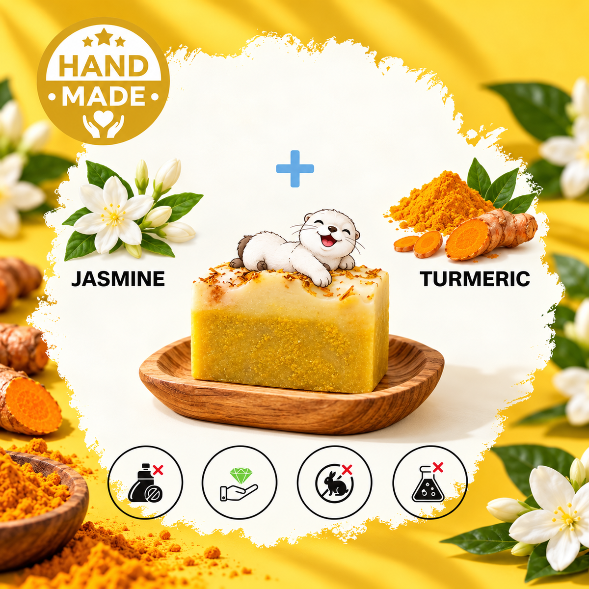 SILVORA jasmine turmeric natural bar soap