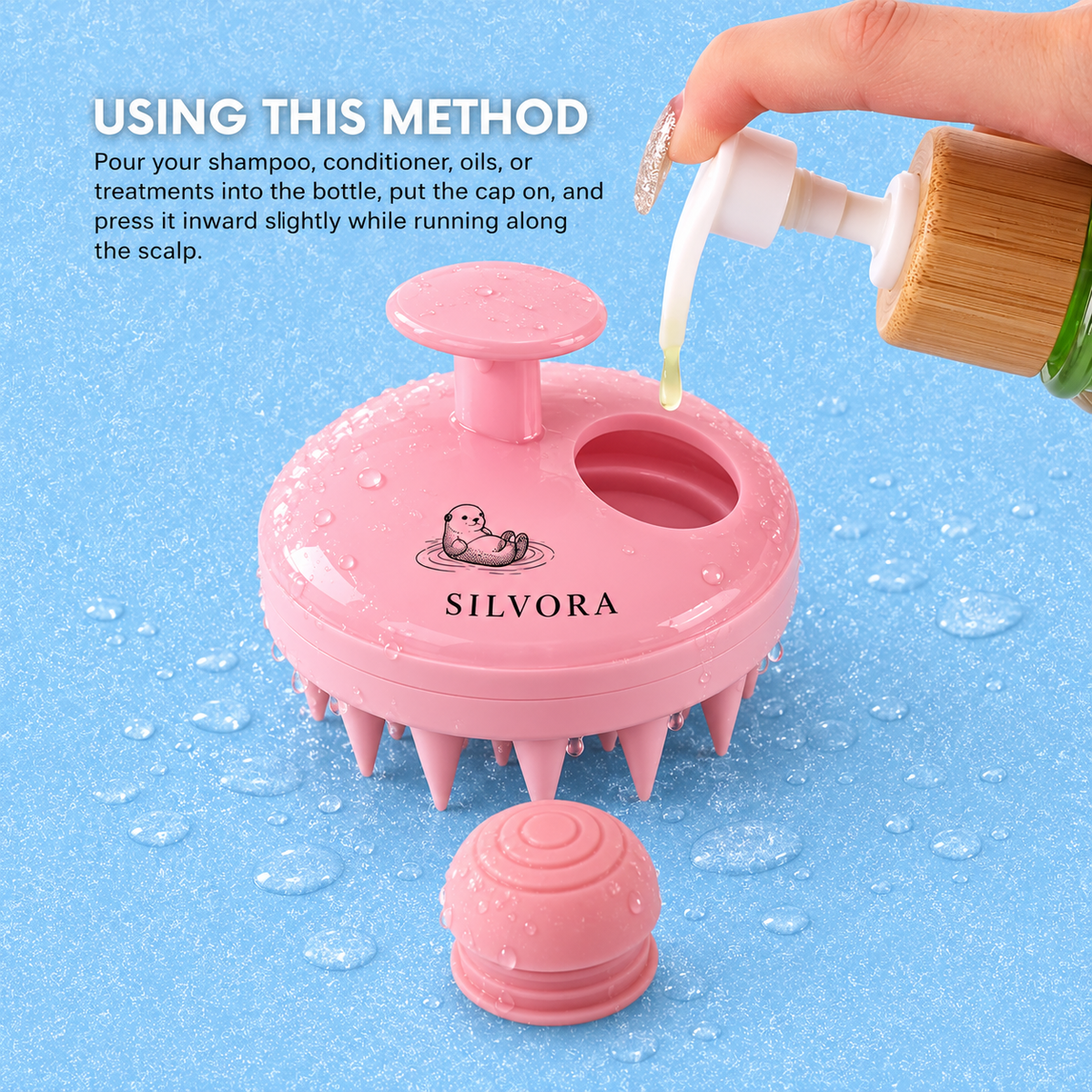 SILVORA scalp scrubber shampoo brush