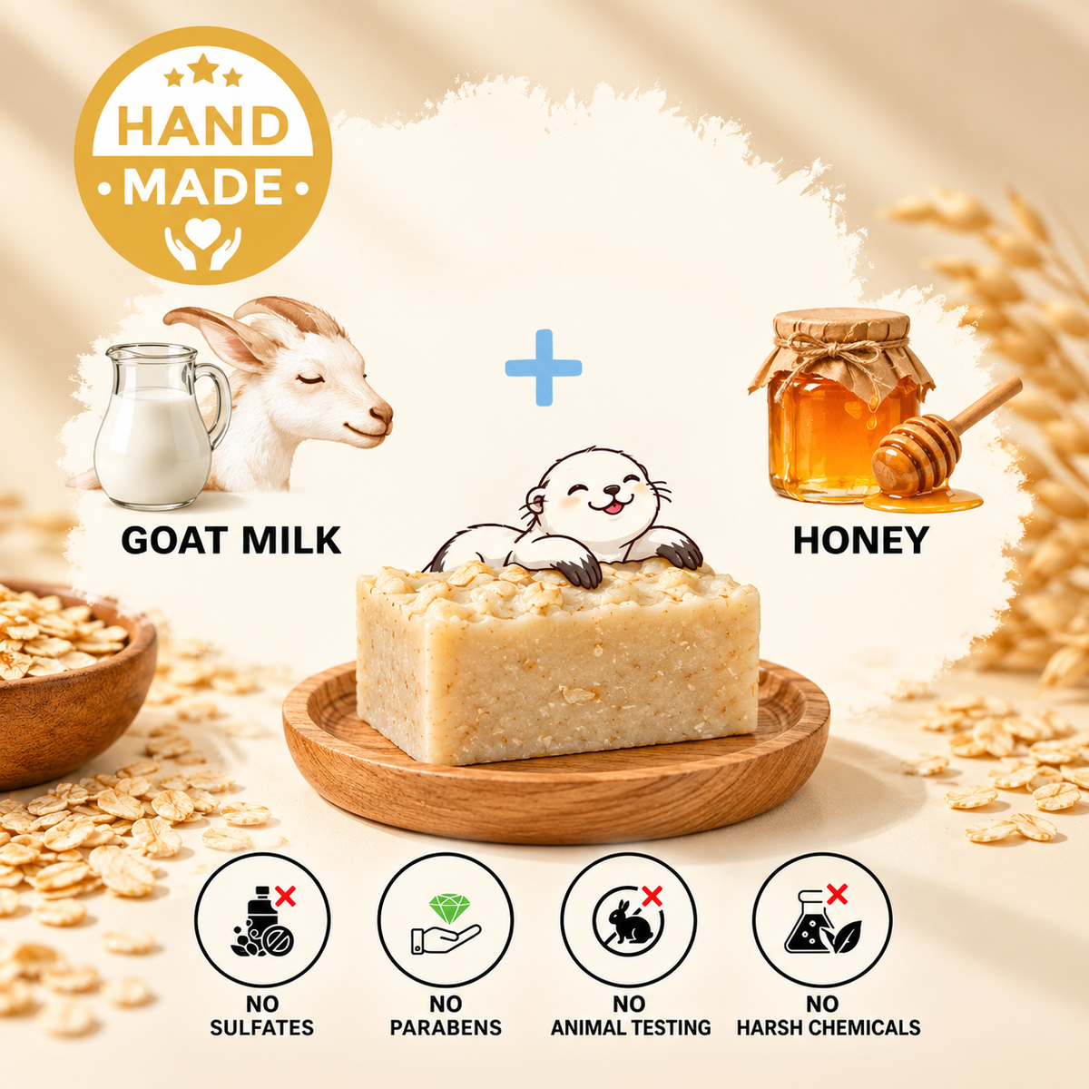 SILVORA goat milk honey natural bar soap