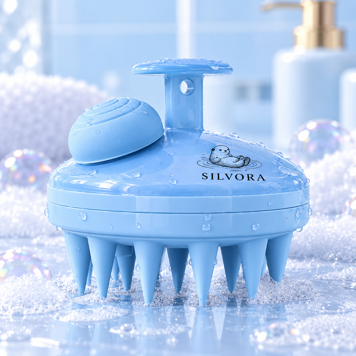 SILVORA scalp scrubber shampoo brush