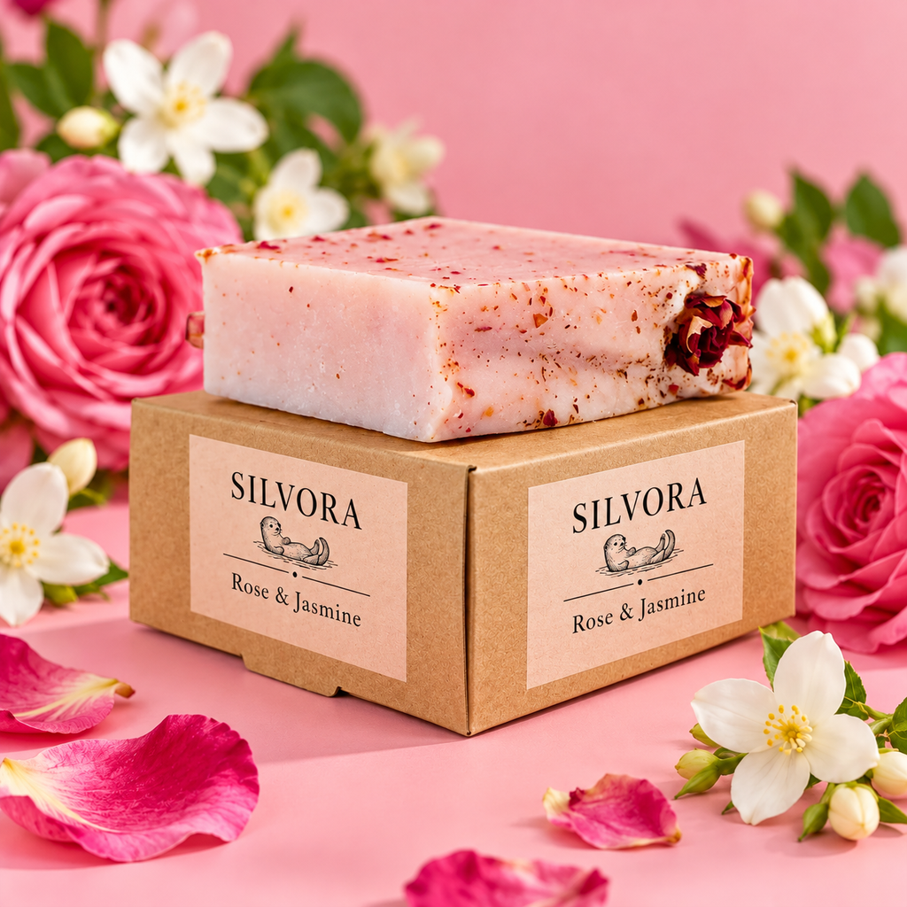 SILVORA rose jasmine natural bar soap