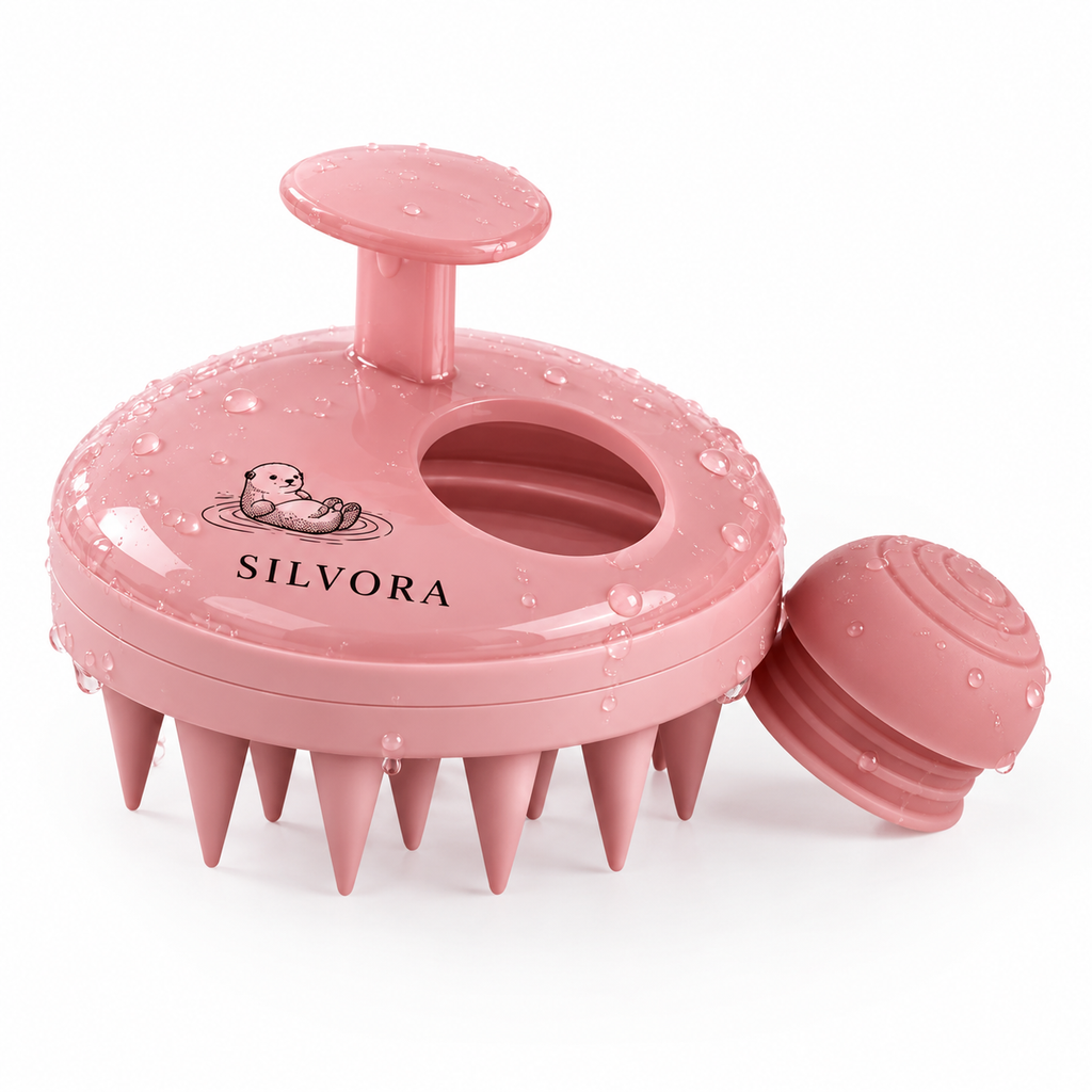 SILVORA scalp scrubber shampoo brush