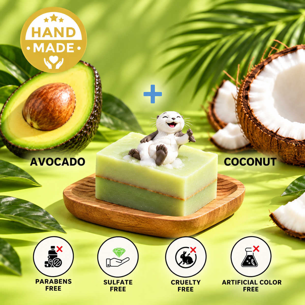 SILVORA avocado coconut oil natural bar soap