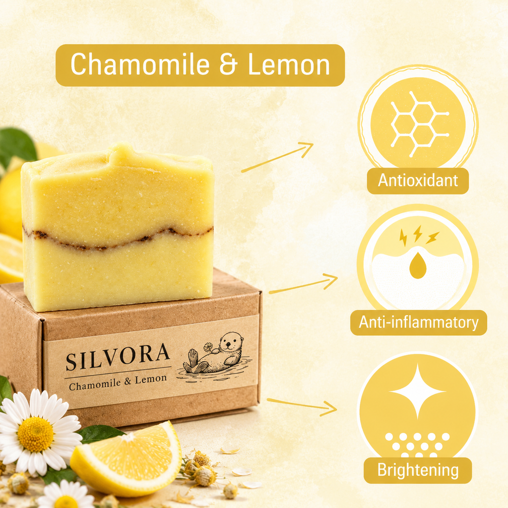 SILVORA chamomile lemon natural bar soap